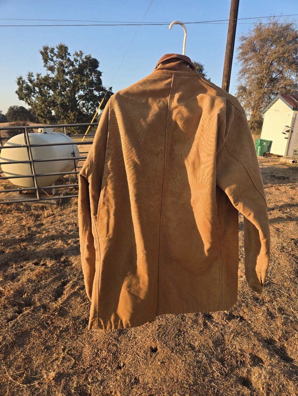 Carhartt Brown Duck Canvas Chore Coat with Corduroy Collar Vintage Size 42 - Picture 8 of 8